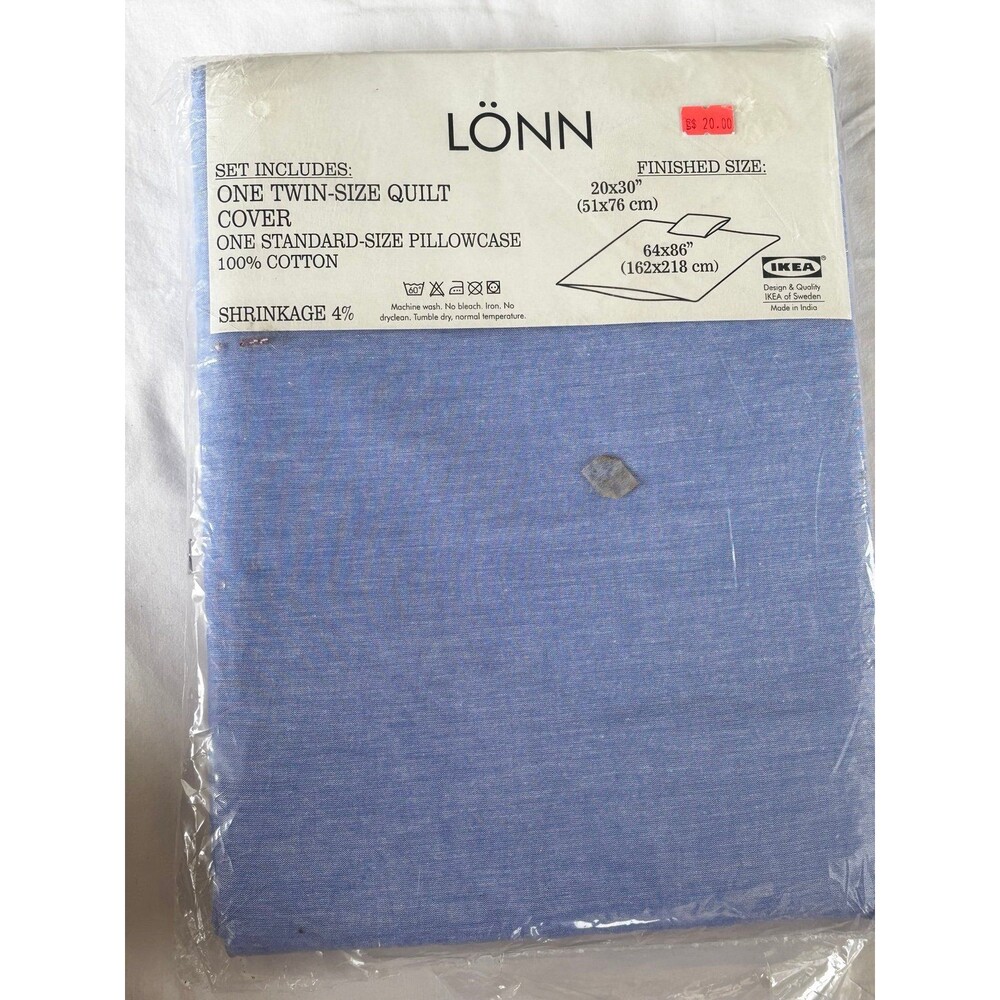 IKEA LÖNN twin-size quilt cover set